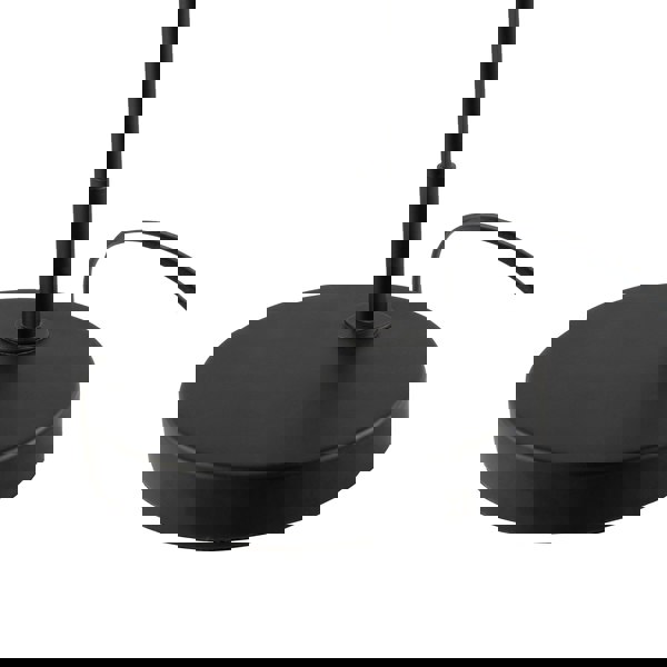 Traditional Matte Black Arch Desk Table Lamp with Clear Ribbed Shade Image 3