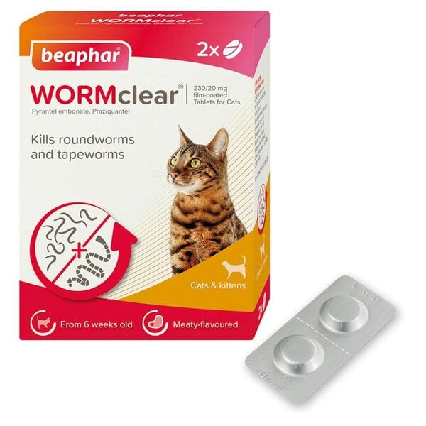 Beaphar WORMclear for Cats and Kittens (2 Tablets)