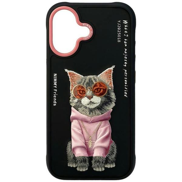 Nimmy Friends Nimmy Glasses Cool Cat Case with MagSafe for iPhone 17 6.3" Black Pink - N-YJ-IP17-018