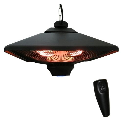 Bobobiy Hanging Electric Patio Heater with 2 Power Settings, 1000, 2000W, Black