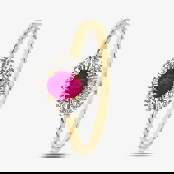 T. H. Baker 9ct Yellow Gold Ruby Flower Ring PR02321Y RU