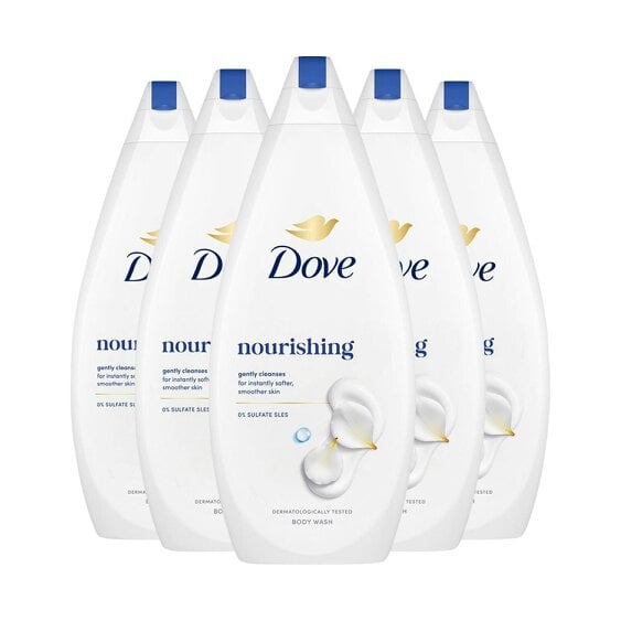 Dove Caring Bath Nourishing Body Wash 720ml with 0% Sulfate SLES, 5 Pack