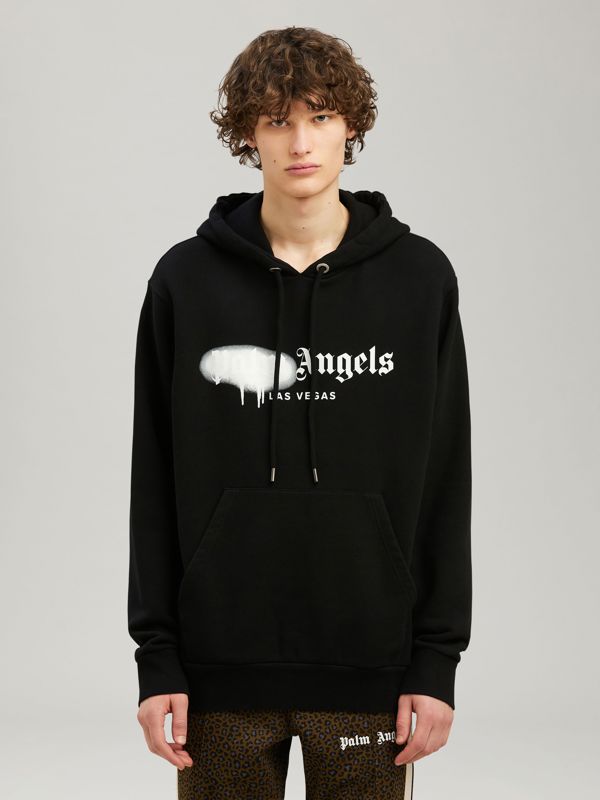 Palm Angels Las Vegas Spray Paint Logo Black Hoodie