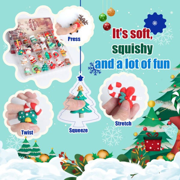 Leaper Christmas Calendar Countdown Blind Box 3D Figure Charm Set