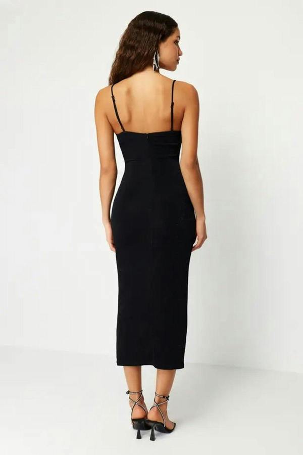 Sparkle Strapless Bodycon Maxi Evening Dress