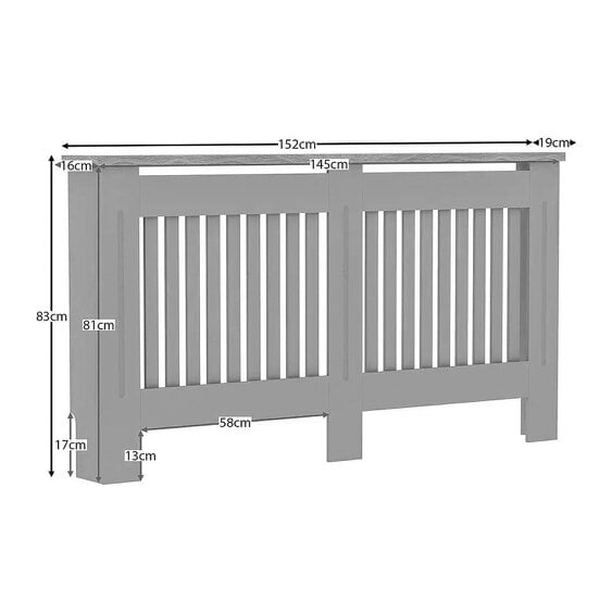 Neo Grey Decorative Wooden Radiator Cover Large