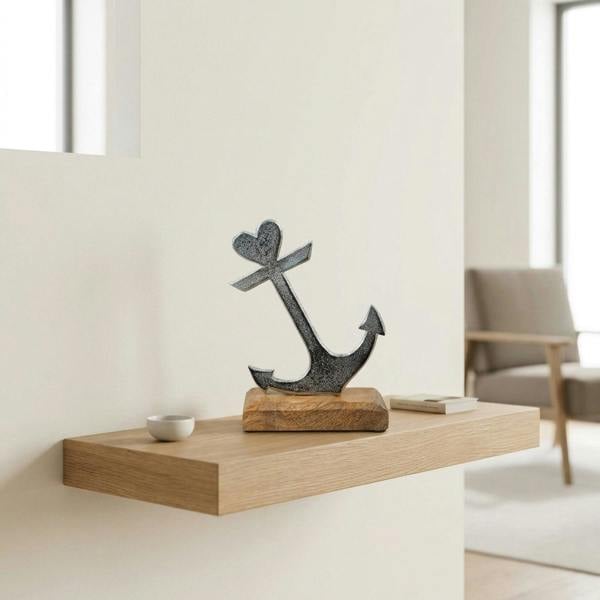 Garden Greatness Aluminium Wood Anchor Heart Ornament
