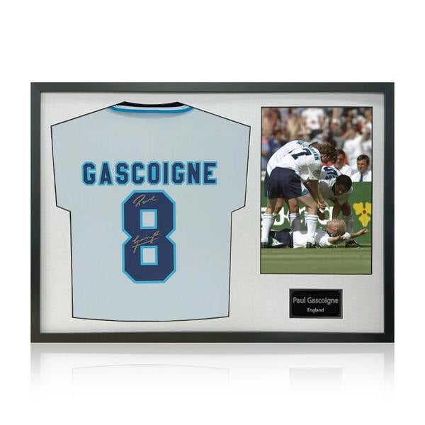 Paul Gascoigne Signed England 96' Shirt Classic Frame