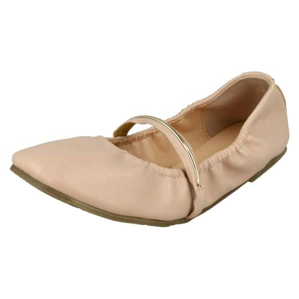 Spot On Ladies Spot On Rouched Topline Flat Ballerinas F80270