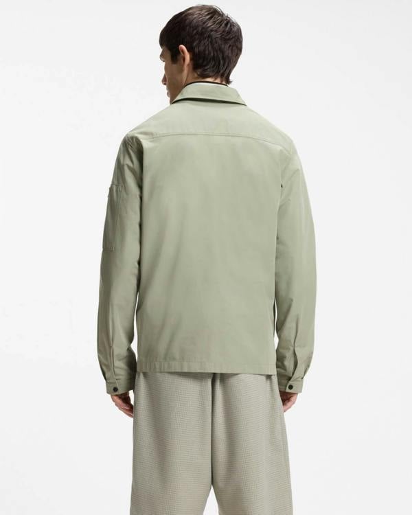 HUGO Emmond Mens Zip Overshirt - Light/Pastel Green 337