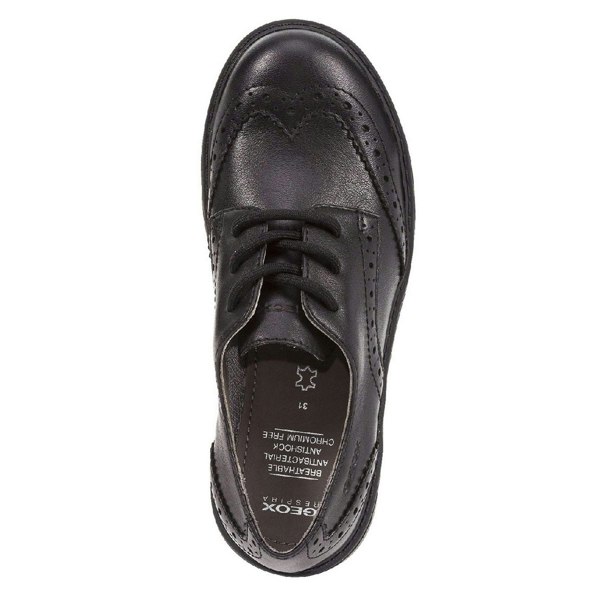 Geox Girls School Black Lace up J Casey G. N Shoes