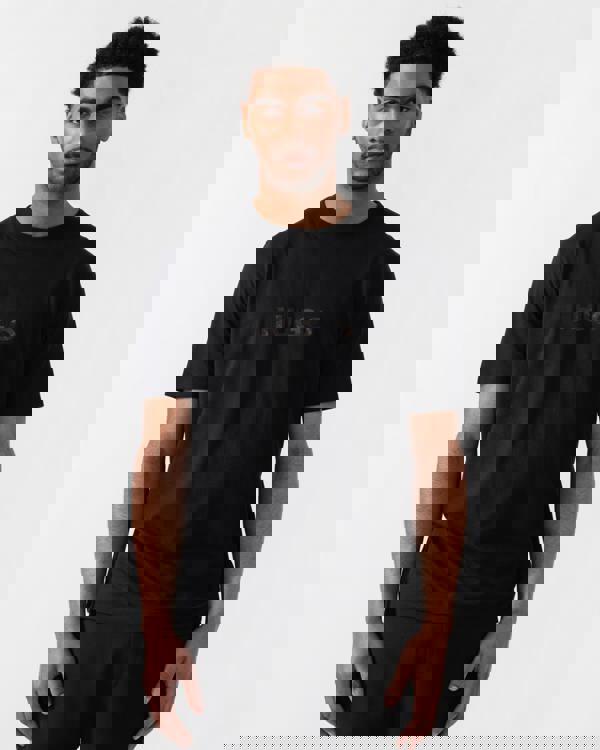 HUGO Dumeo Mens Tortoise-Logo T-Shirt in Cotton Jersey  - Black 001