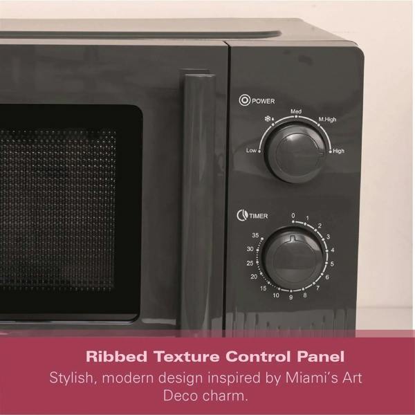 Hamilton Beach Miami Manual 800W Microwave - Charcoal Grey - Hamilton Beach UK
