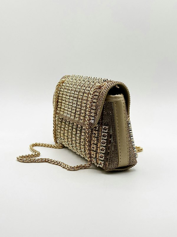SVNX Gold Embellished Shoulder Bag