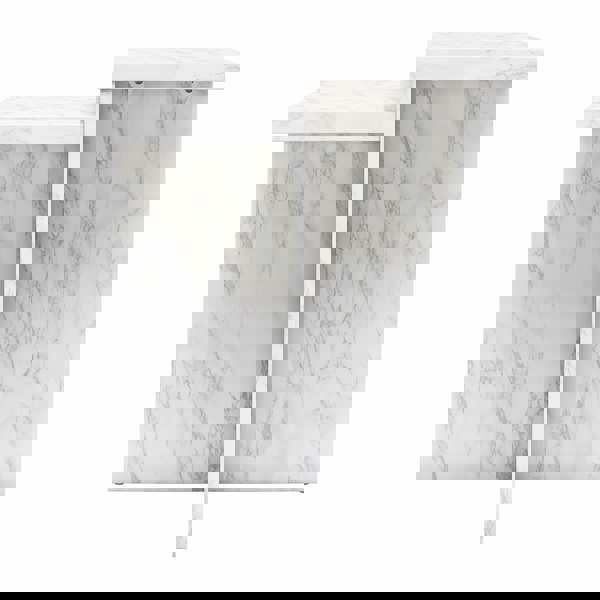 Dorel Home Brielle Accent Table White Faux Marble