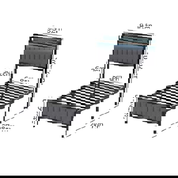 Levede Single Bed Frame LED Lights Headboard USB Charge Metal Mattress Platform