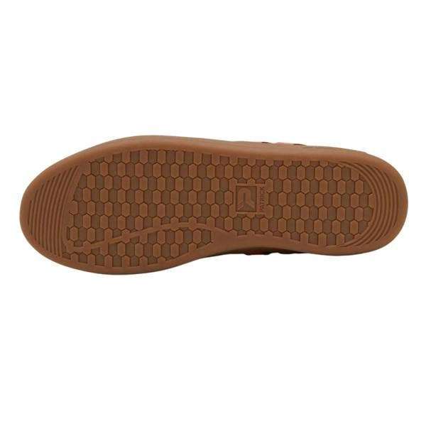 Patrick Mens Monaco Suede Cupsole Trainers - Black/Orange - 