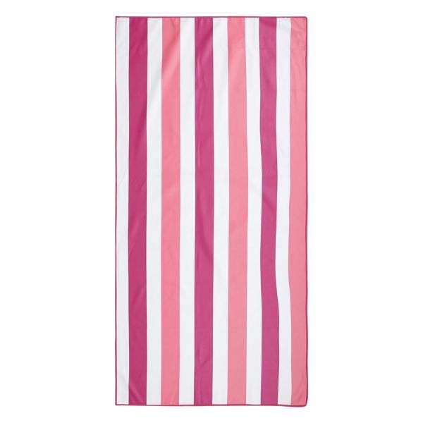 Regatta Stripe Microfibre Beach Towel - Rose Violet/Pink Lemonade - 