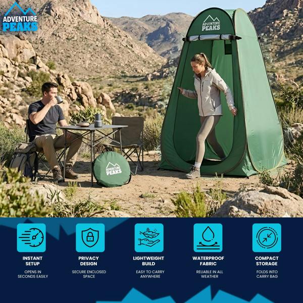 ADVENTURE PEAKS Pop up Changing Tent – Portable Toilet Tent Waterproof Privacy Shelter, Pop Up Changing Tent For Camping, Travel, Beach & Hiking