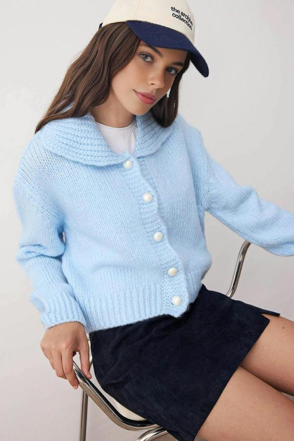 WOVCOR Oversize Crop Knit Cardigan