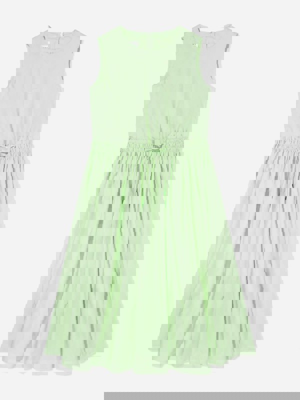 MM6 Maison Margiela Girls Sleeveless Poplin Dress in Green