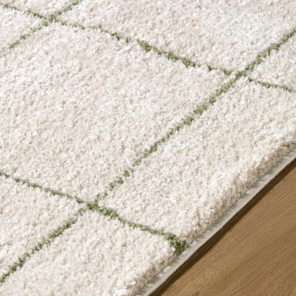 Livabliss Tivoli-Washable Cream Green Modern High Pile Rug