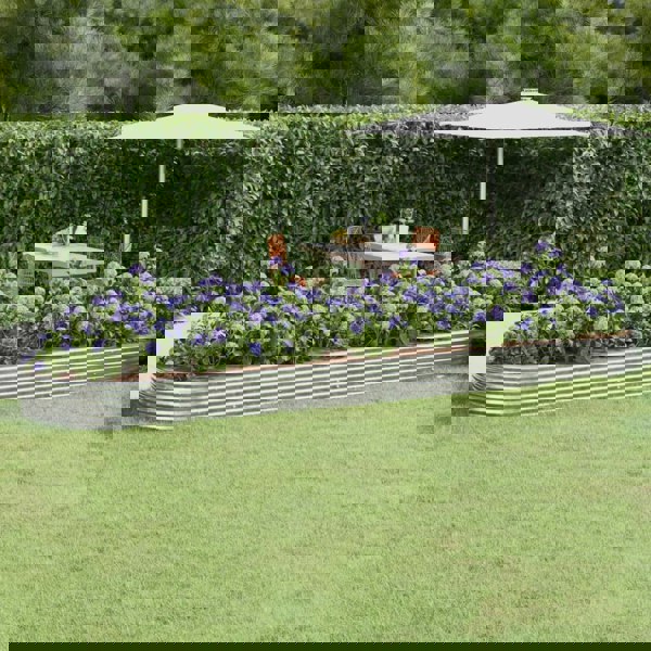 Berkfield Garden Raised Bed Powder-coated Steel 523x140x36 cm Silver