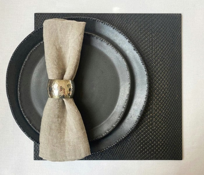 POSH TRADING COMPANY Placemat - Faux Boa Charcoal