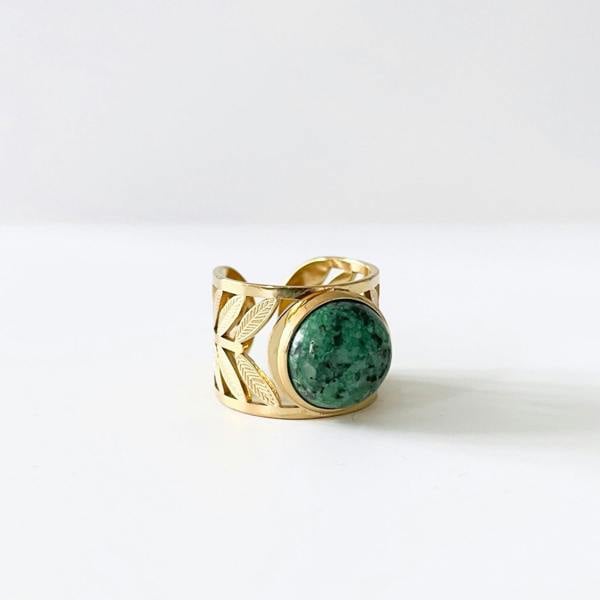Luxe Tones Zariya Luxe 18k Gold Plated Statement Stone Ring