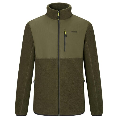 Regatta Mens Morran Water Resistant Full Zip Fleece Jacket - Dark Khaki - S - Dark Khaki - 70% Polyester/30% Recycled Polyester