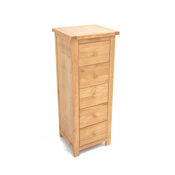 Cabinet Bits Lugo 5 Drawer Narrow Chest of Drawers Wood Knob