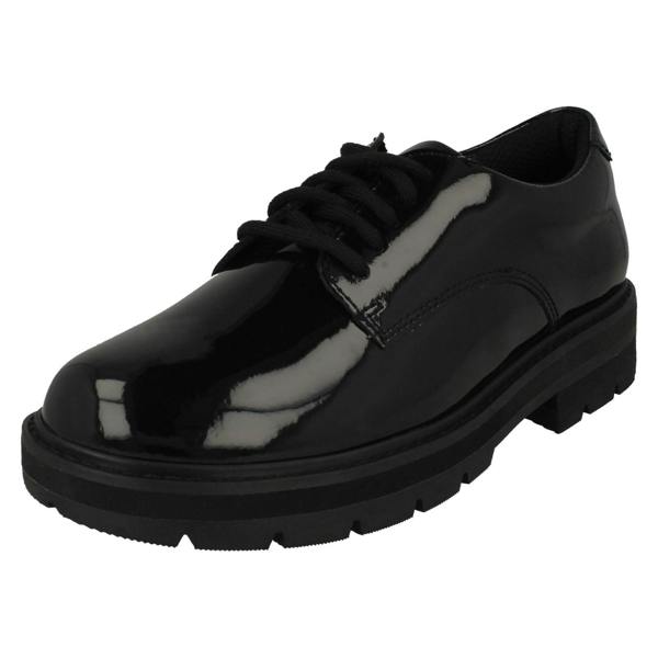 Clarks Girls Clarks Chunky Lace Up School Shoes Prague Lace