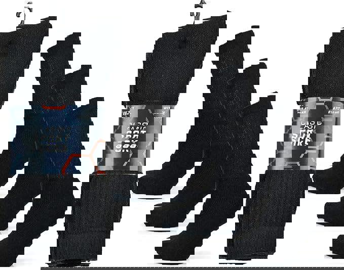 KAV Black Sports Socks for Men, 10 Pack UK Sizes 7-11 Moisture-Wicking Bland with Polycotton and Elastane - Athletic Sport Sock for Running, Training