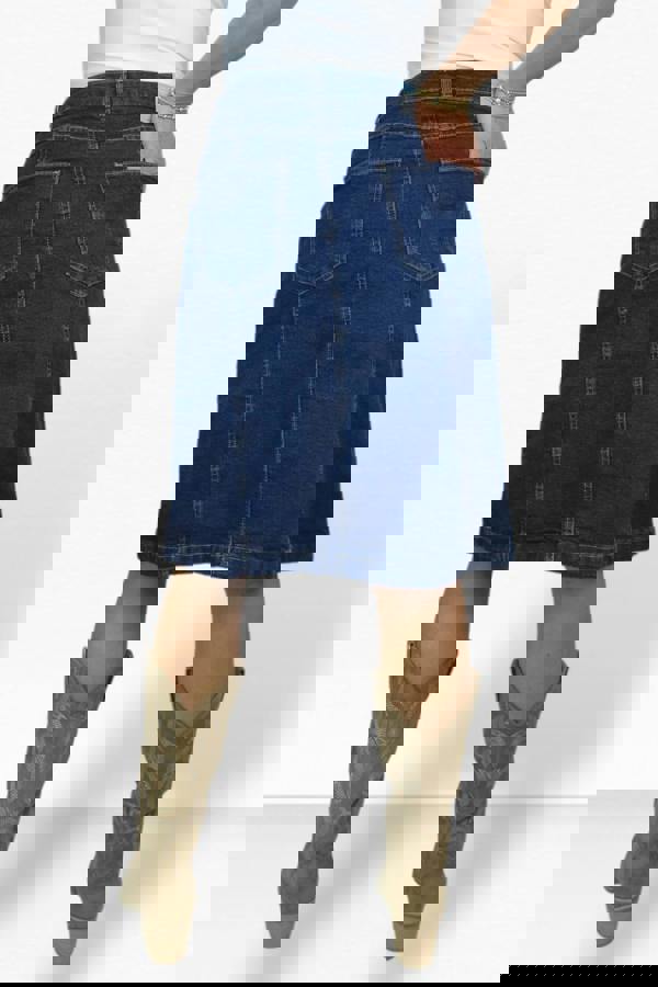 Paulo Due Women's Panelled Denim A Line Skirt