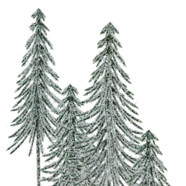 Hill Interiors Wood Spindle Tree Decoration - Brown/Green/White - 
