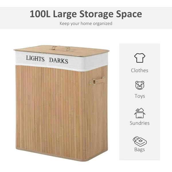 Natural wood laundry hamper with white fabric lid and side latch for laundry storage
