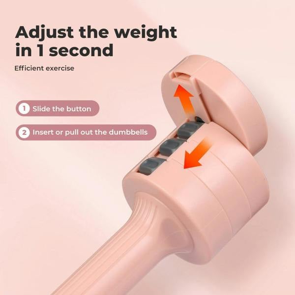 Centra Pair Dumbbells  Fast Adjustable 1KG-2.5KG With Metal Weight Pink