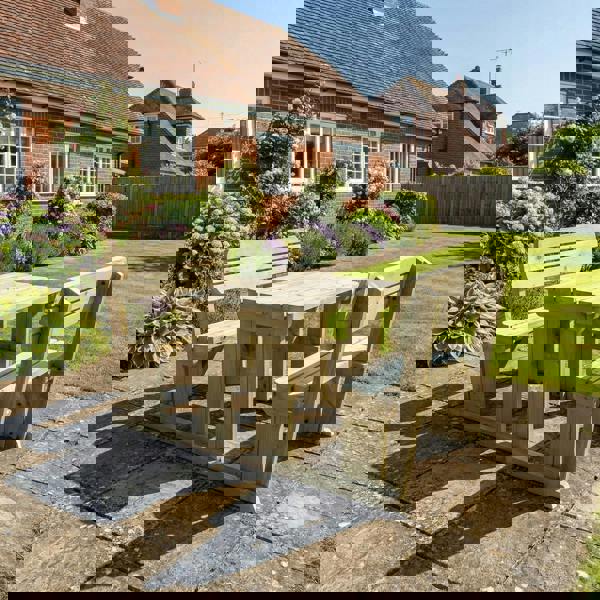 Arbor Garden Solutions Rounded Alders Picnic Table Benches Set With Backrest