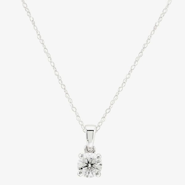 T. H. Baker 9ct White Gold 0.50ct Diamond Single Stone Necklace TH0121004