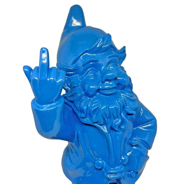 Stoobz 30cm F**k You Naughty Middle Finger Blue Gnome Ornament