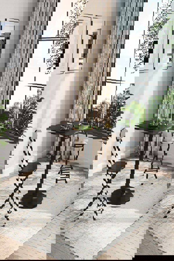 Living and Home 60*60cm Square Coffee Table with Metal Base