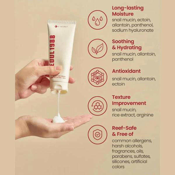 K-SECRET SEOUL 1988 Cream Snail Mucin 93 Rice (100ml)