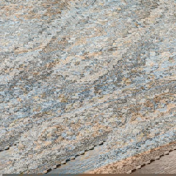 Livabliss Lillian-Washable Blue Brown Traditional Vintage Boho Rug