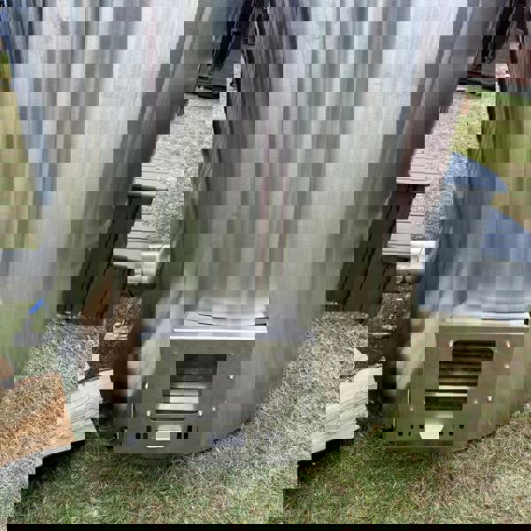 Layzee Living wood-fired  ofuro tub end view