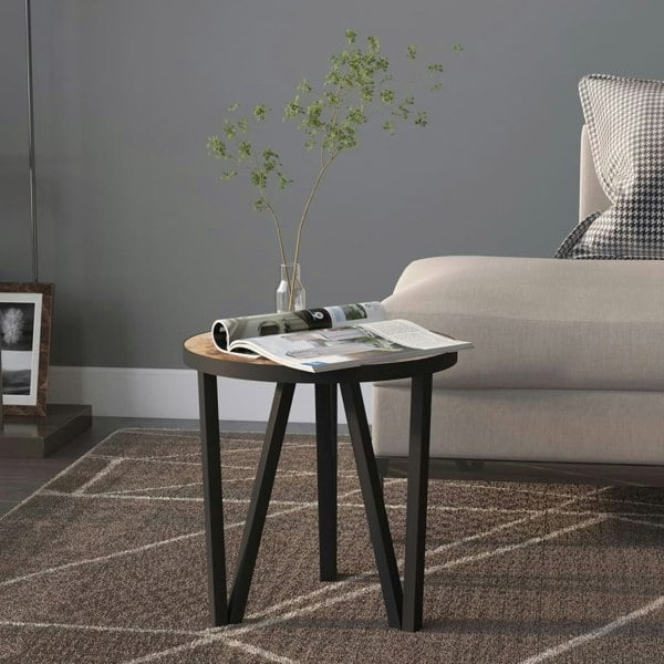 Berkfield Tea Table Black and Yellow �_�”�_35 cm MDF