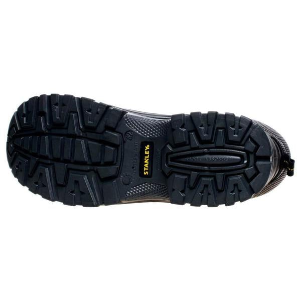 Stanley Richmond Mens Steel Toe/Midsole Safety Work Boots, view of the outsole showing durable tread pattern and shock absorption features.