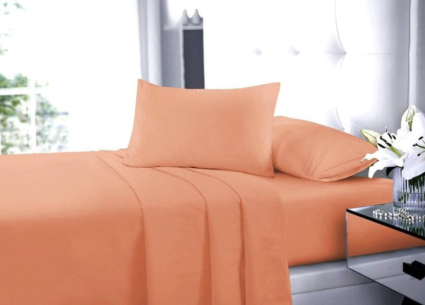Night Zone Polycotton Flat Sheet – Soft Easy Care Bed Linen for Everyday Use - Peach