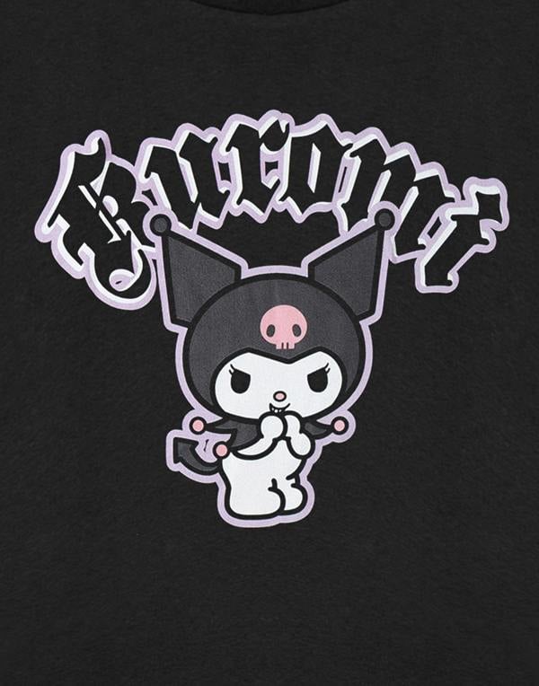 Hello Kitty Womens Black Kuromi Cheeky Short Sleeved T-Shirt