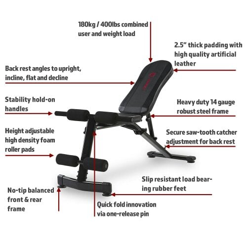 Marcy UB3000 Adjustable Utility Bench Incline Decline Flat Military
