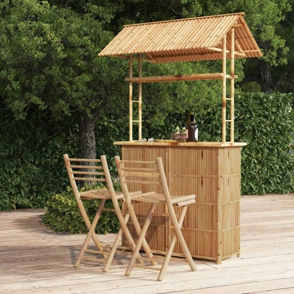 Berkfield 3 Piece Bar Set Bamboo